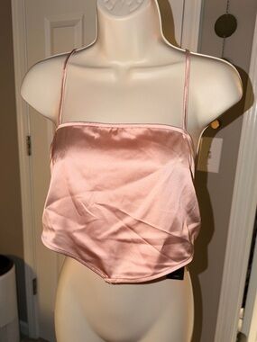 Forever 21 Satin Spaghetti Strap Blush Top